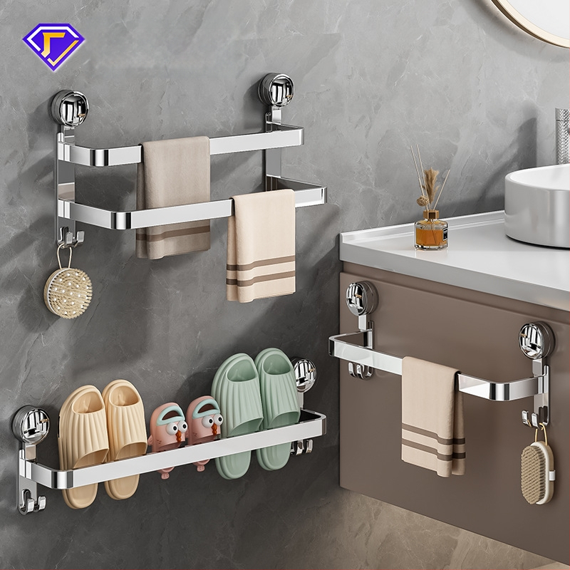 Ράφι μπάνιου από ανοξείδωτο ατσάλι 304 για παντόφλες και πετσέτες - χωρίς διάτρηση, Guangkai μάρκα, παραμετροποίηση