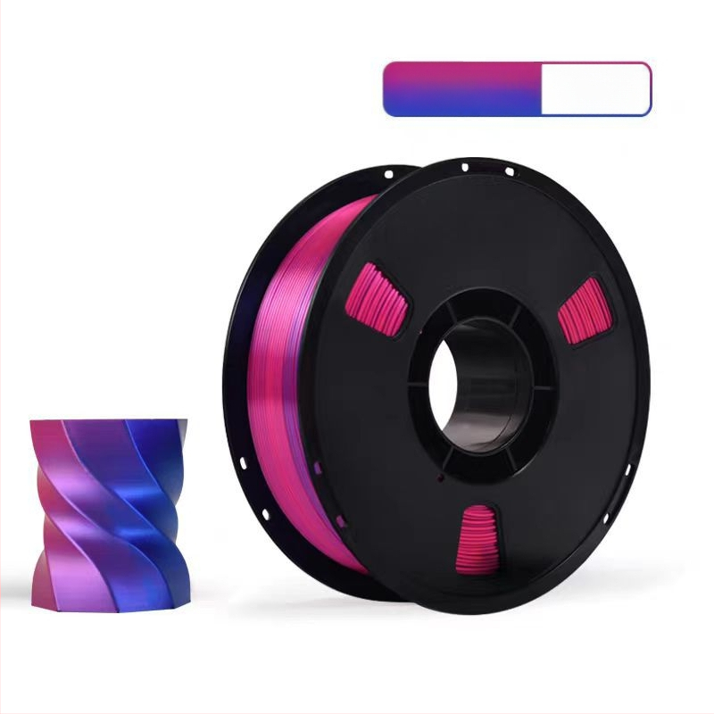 Νήμα PLA Silk για εκτύπωση 3D με μεταξωτή υφή; συμβατό με εκτυπωτές FDM 3D; υλικό: PLA Silk; ακρίβεια εκτύπωσης: ±0,02 mm; βάρος: 1 kg