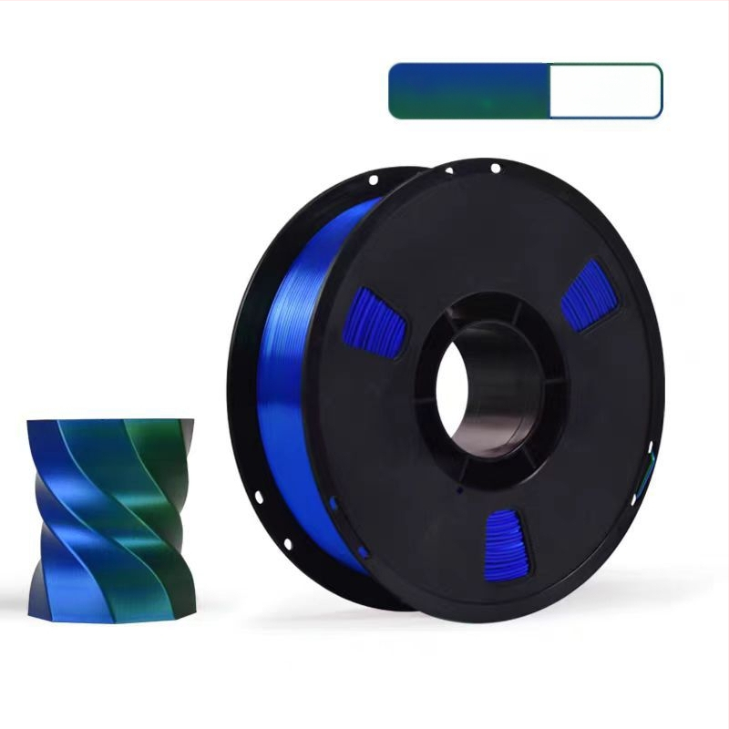 Νήμα PLA Silk για εκτύπωση 3D με μεταξωτή υφή; συμβατό με εκτυπωτές FDM 3D; υλικό: PLA Silk; ακρίβεια εκτύπωσης: ±0,02 mm; βάρος: 1 kg