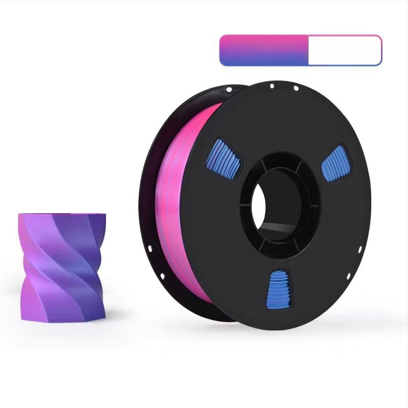 Νήμα PLA Silk για εκτύπωση 3D με μεταξωτή υφή; συμβατό με εκτυπωτές FDM 3D; υλικό: PLA Silk; ακρίβεια εκτύπωσης: ±0,02 mm; βάρος: 1 kg