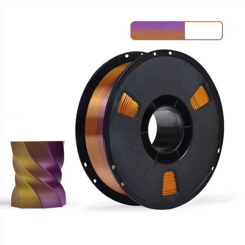 Νήμα PLA Silk για εκτύπωση 3D με μεταξωτή υφή; συμβατό με εκτυπωτές FDM 3D; υλικό: PLA Silk; ακρίβεια εκτύπωσης: ±0,02 mm; βάρος: 1 kg