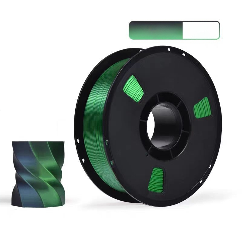 Νήμα PLA Silk για εκτύπωση 3D με μεταξωτή υφή; συμβατό με εκτυπωτές FDM 3D; υλικό: PLA Silk; ακρίβεια εκτύπωσης: ±0,02 mm; βάρος: 1 kg