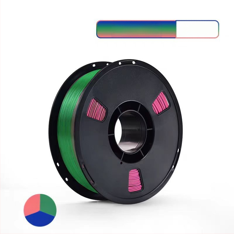 Νήμα PLA Silk για εκτύπωση 3D με μεταξωτή υφή; συμβατό με εκτυπωτές FDM 3D; υλικό: PLA Silk; ακρίβεια εκτύπωσης: ±0,02 mm; βάρος: 1 kg