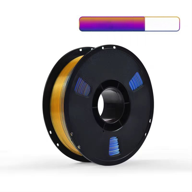 Νήμα PLA Silk για εκτύπωση 3D με μεταξωτή υφή; συμβατό με εκτυπωτές FDM 3D; υλικό: PLA Silk; ακρίβεια εκτύπωσης: ±0,02 mm; βάρος: 1 kg
