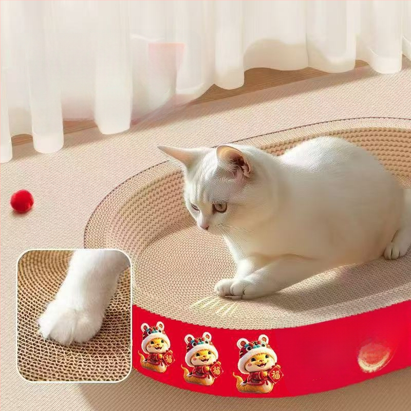 Ξύστρα γάτας από κυματοειδές χαρτόνι – Fu Meow, στυλ Lovable Wind, συσκευασία 1 τεμάχιο.