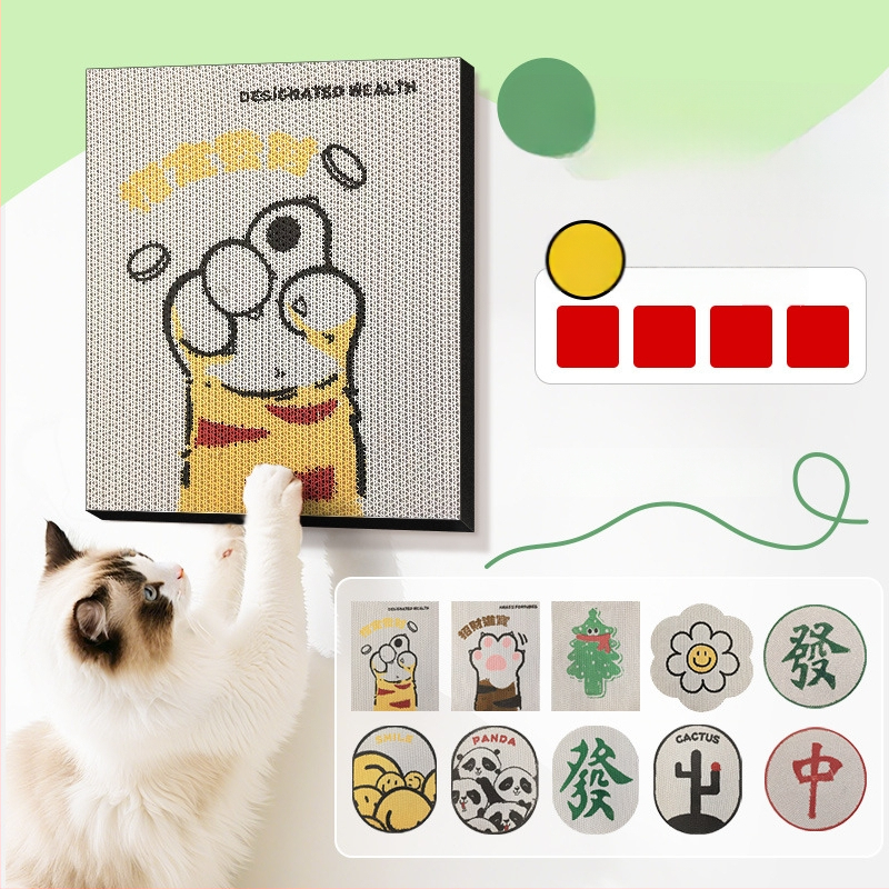 Πίνακας γρατσουνίσματος για γάτες με τοίχο — παχύτερος, ανθεκτικός σε γδαρίσεις και φθορές, ακρυλικός, απλό στυλ