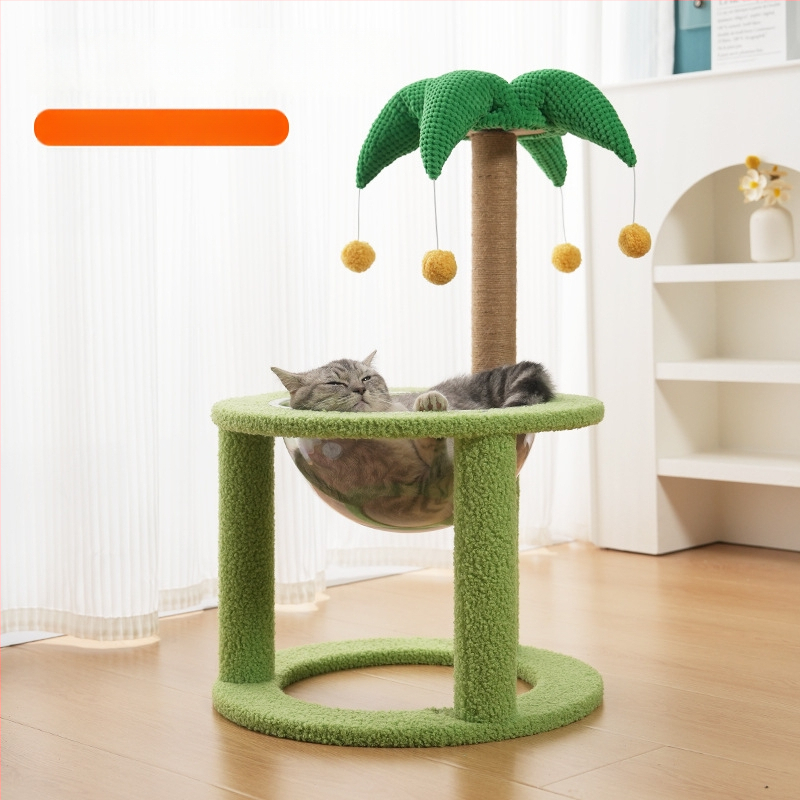 Котешко дърво за катерене с интегрирана котешка къщичка, материал сизал, марка Cute Xiao Ai, модел PJ--886, стил прост