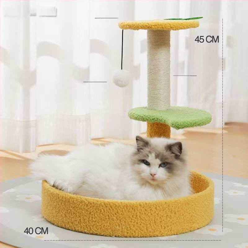 Котешко дърво за катерене с интегрирана котешка къщичка, материал сизал, марка Cute Xiao Ai, модел PJ--886, стил прост