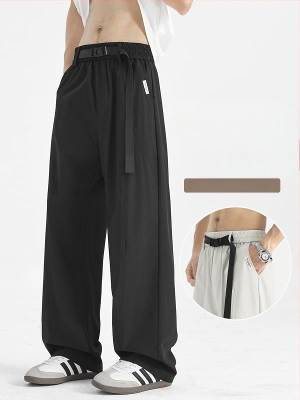 Unisex nohavice v americkom štýle s dekonštruovaným patchworkom, s vstavaným opaskom a gombom, voľný rovný strih, polyester 92%, jeseň 2025