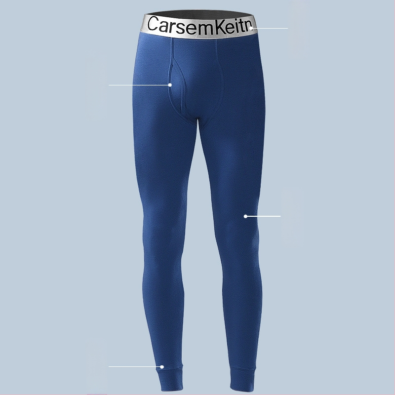 Мъжки памучни тънки термо панталони Slim Fit, дишащи, 95% памук