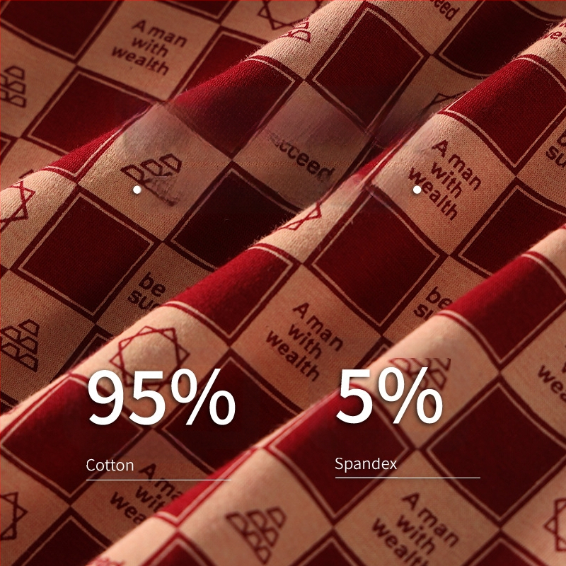 Ανδρικά βαμβακερά boxer briefs, αναπνεόμενα, μεσαία μέση, ριγέ/καρό μοτίβο, ζωδιακό σχέδιο 2025