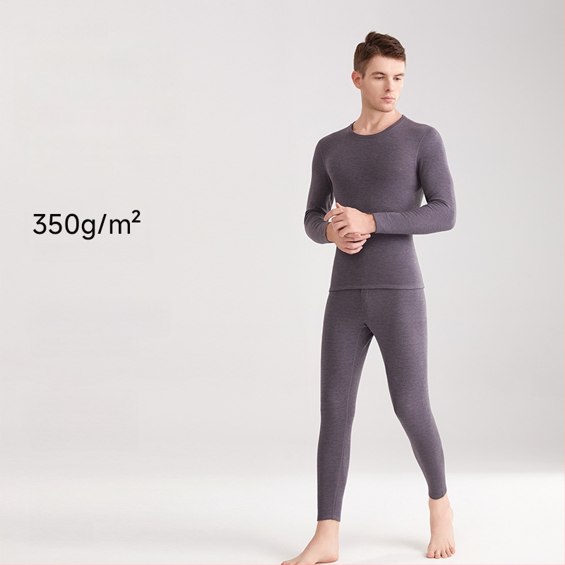 Set termic unisex cu căptușeală din catifea, material acrilic Derong, dublu strat, grosime extra 401–500 g/m², guler rotund, mâneci lungi, set sus și jos