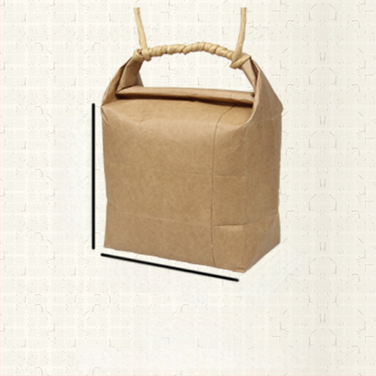 Sac de cadouri din hârtie kraft, stil retro, tăiere prin matriță și lipire; specificație: sac de orez