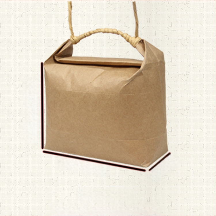 Sac de cadouri din hârtie kraft, stil retro, tăiere prin matriță și lipire; specificație: sac de orez