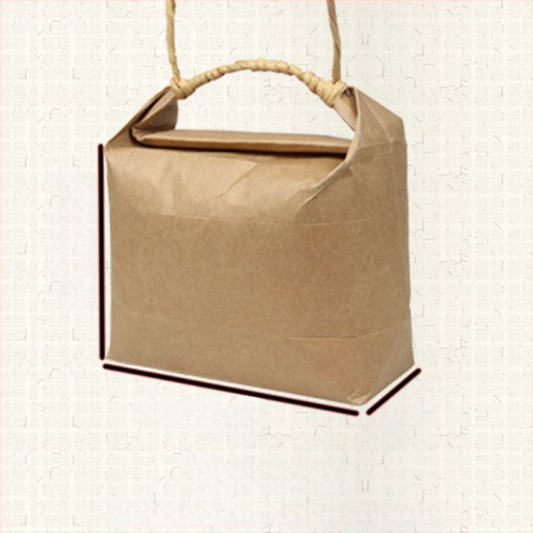 Sac de cadouri din hârtie kraft, stil retro, tăiere prin matriță și lipire; specificație: sac de orez