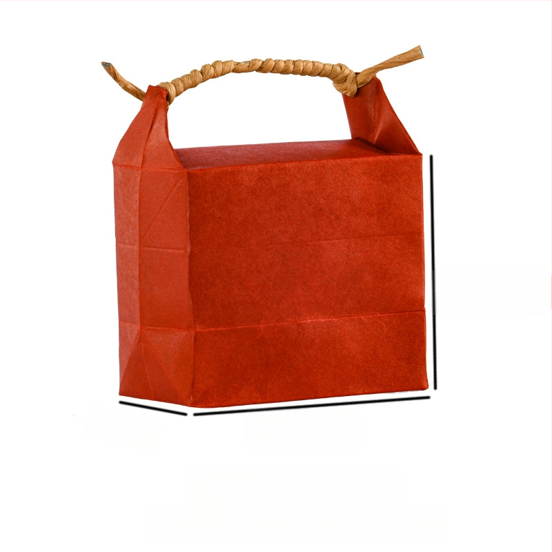 Sac de cadouri din hârtie kraft, stil retro, tăiere prin matriță și lipire; specificație: sac de orez