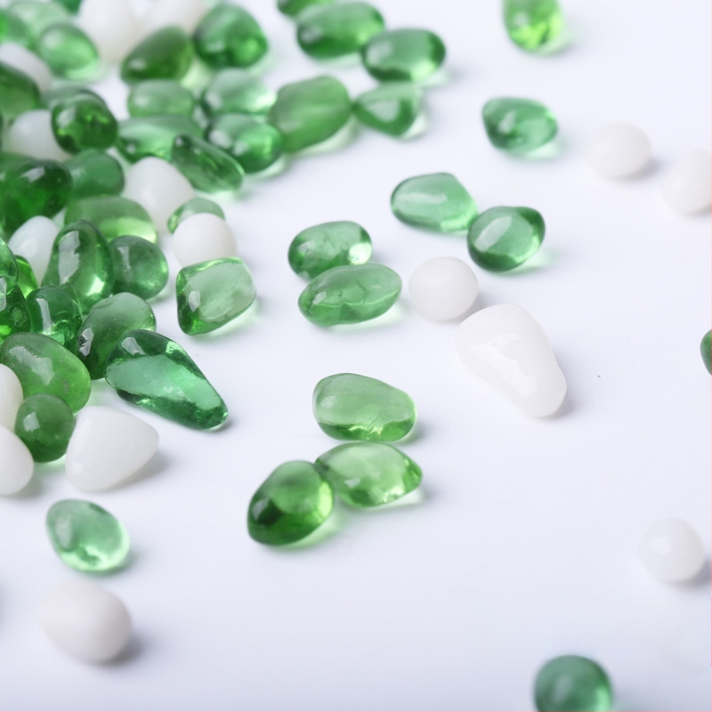 Pietre de peisaj pentru acvariu – nisip pentru fund cu bază din sticlă, pachet 25 kg, 250 g/buc, brand Huaying