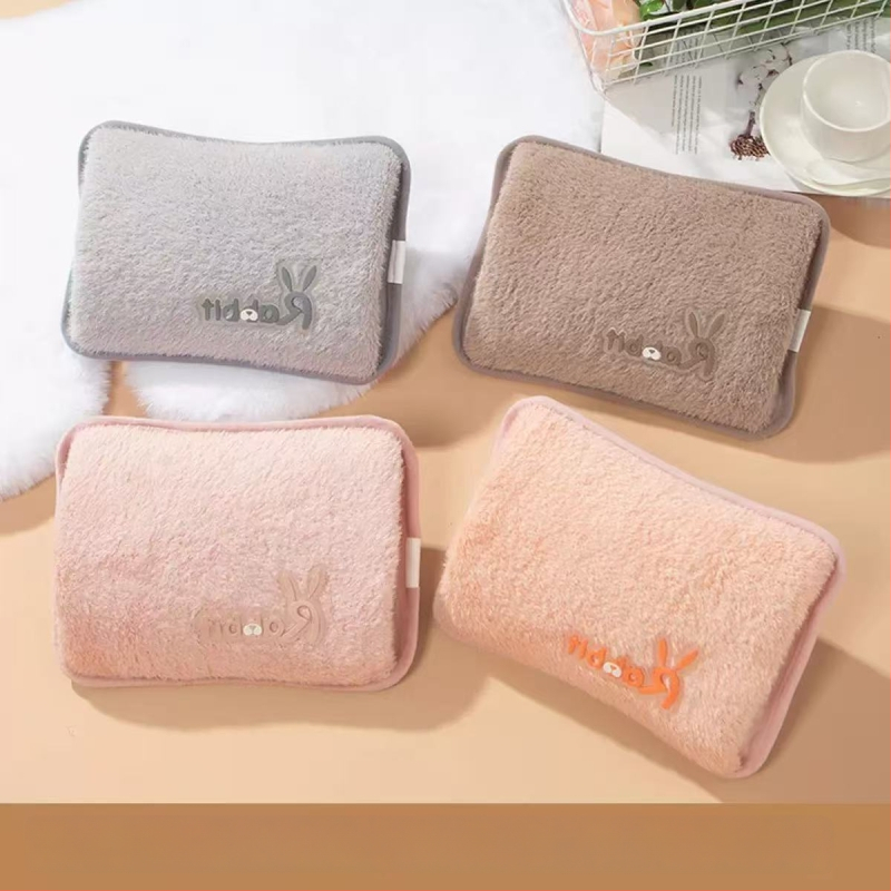 Újratöltő melegviz-palack rajzfilmszerű dizájnnal, robbanásbiztos elektromos melegítővel, plüss kézmelegítő tok cipzárral, levehető és mosható, Corduroy anyagú, modell Double Hands, 220V, 500W, Hőkezelés módja: Töltés, Jiabeibei