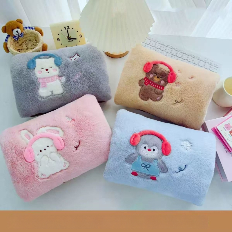 Újratöltő melegviz-palack rajzfilmszerű dizájnnal, robbanásbiztos elektromos melegítővel, plüss kézmelegítő tok cipzárral, levehető és mosható, Corduroy anyagú, modell Double Hands, 220V, 500W, Hőkezelés módja: Töltés, Jiabeibei