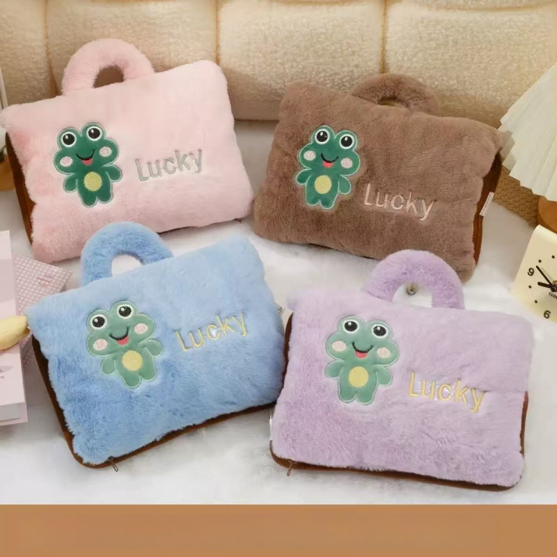 Újratöltő melegviz-palack rajzfilmszerű dizájnnal, robbanásbiztos elektromos melegítővel, plüss kézmelegítő tok cipzárral, levehető és mosható, Corduroy anyagú, modell Double Hands, 220V, 500W, Hőkezelés módja: Töltés, Jiabeibei