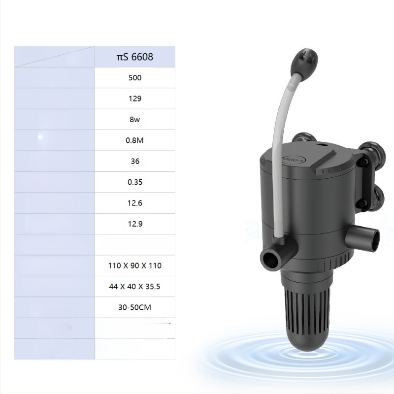 Haiyi подводна аквариумна помпа с филтър и аератор — вертикален дизайн, 3 в едно, тегло 0,375 кг