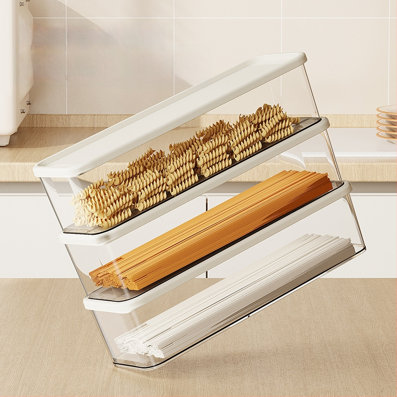 Cutie de depozitare pentru paste – plastic, portabilă, etanșare prin vid, stil simplu, brand Super Celebration