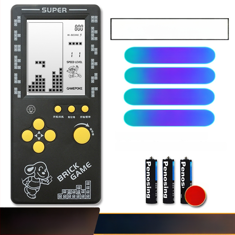 Új hordozható Tetris konzol – egyjátékos, 14+ éves, nosztalgikus retró stílus.