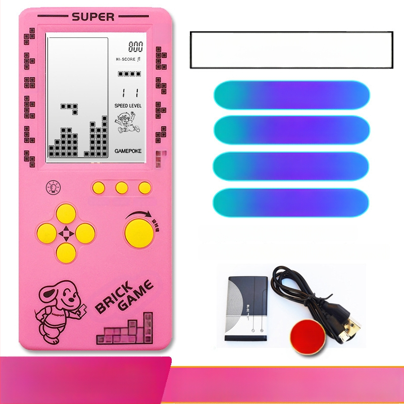 Új hordozható Tetris konzol – egyjátékos, 14+ éves, nosztalgikus retró stílus.