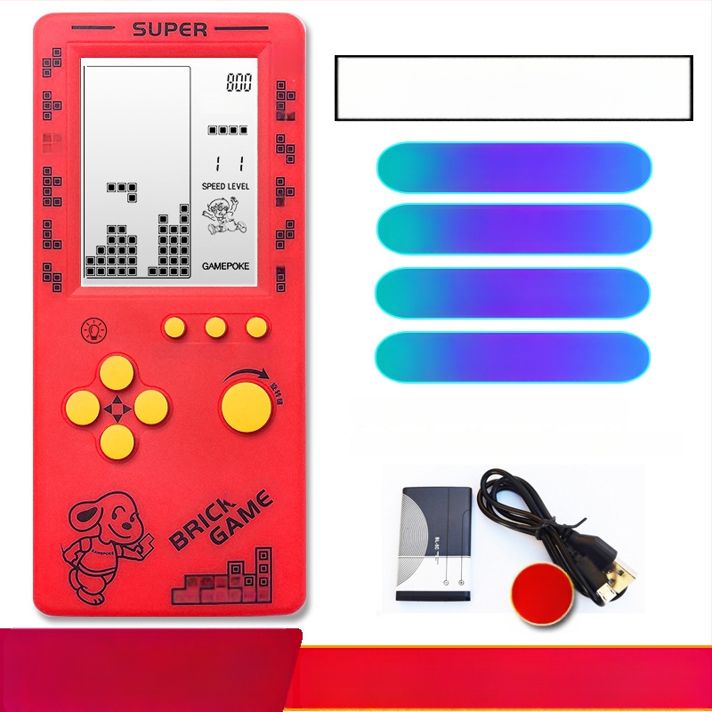 Új hordozható Tetris konzol – egyjátékos, 14+ éves, nosztalgikus retró stílus.