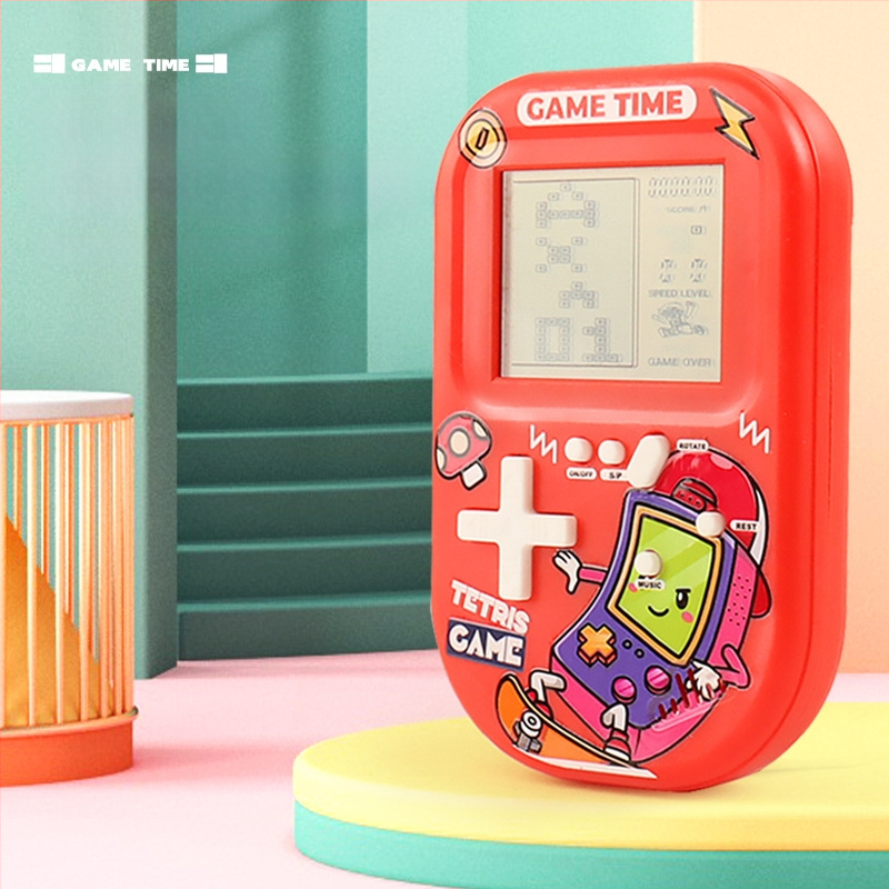 Tetris hordozható játékkonzol eredeti játék szoftverrel, retro nosztalgikus stílus, 1GB memória, egy játékos számára