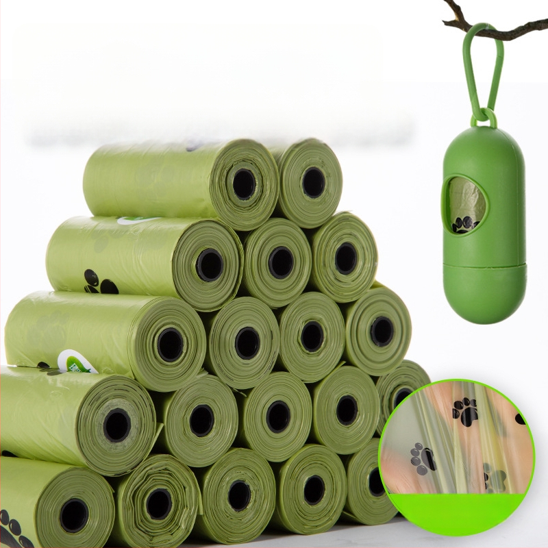 Dispenser pentru pungile de gunoi pentru câini, cu pungi în rol biodegradabile și groase