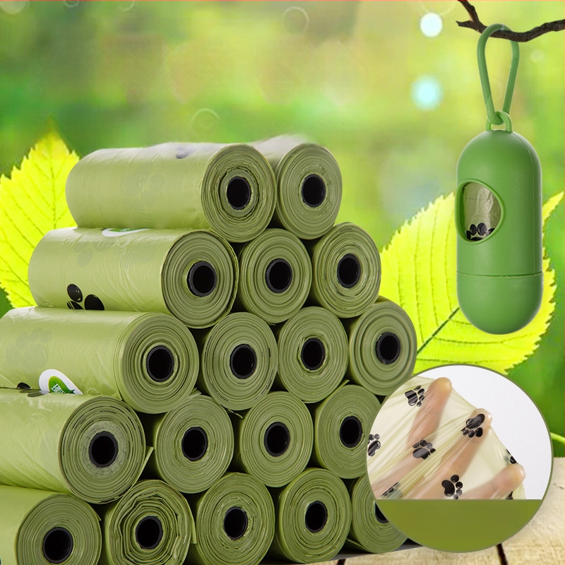 Dispenser pentru pungile de gunoi pentru câini, cu pungi în rol biodegradabile și groase