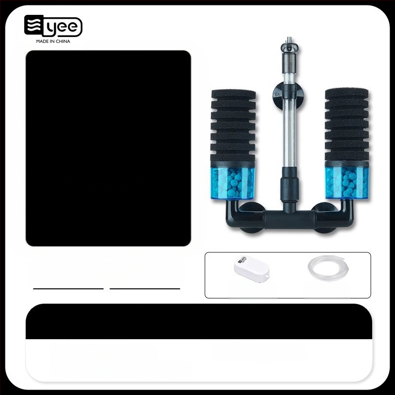 Akváriová oxigénpumpa s integrovanou troj-in-1 cirkuláciou vody a filtráciou; Materiál: plast; Filtračná vata