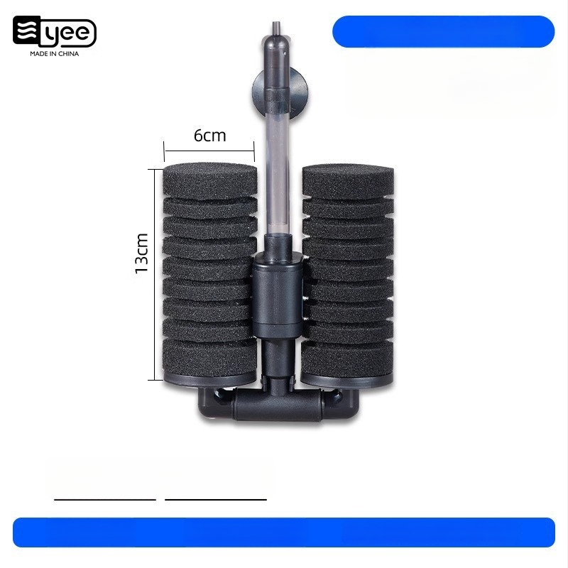 Akváriová oxigénpumpa s integrovanou troj-in-1 cirkuláciou vody a filtráciou; Materiál: plast; Filtračná vata