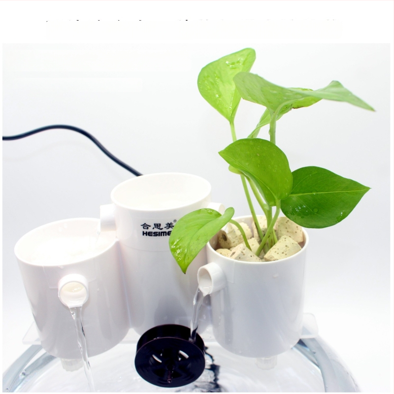 Hesimei okrúhly box filtra pre akvárium, 3-v-1 čistenie a okysličovanie, ABS plast, hmotnosť 200 g