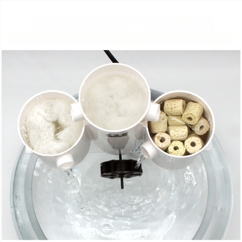 Hesimei okrúhly box filtra pre akvárium, 3-v-1 čistenie a okysličovanie, ABS plast, hmotnosť 200 g