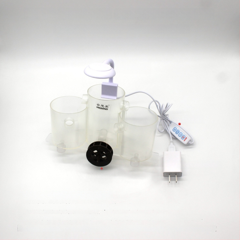 Hesimei okrúhly box filtra pre akvárium, 3-v-1 čistenie a okysličovanie, ABS plast, hmotnosť 200 g