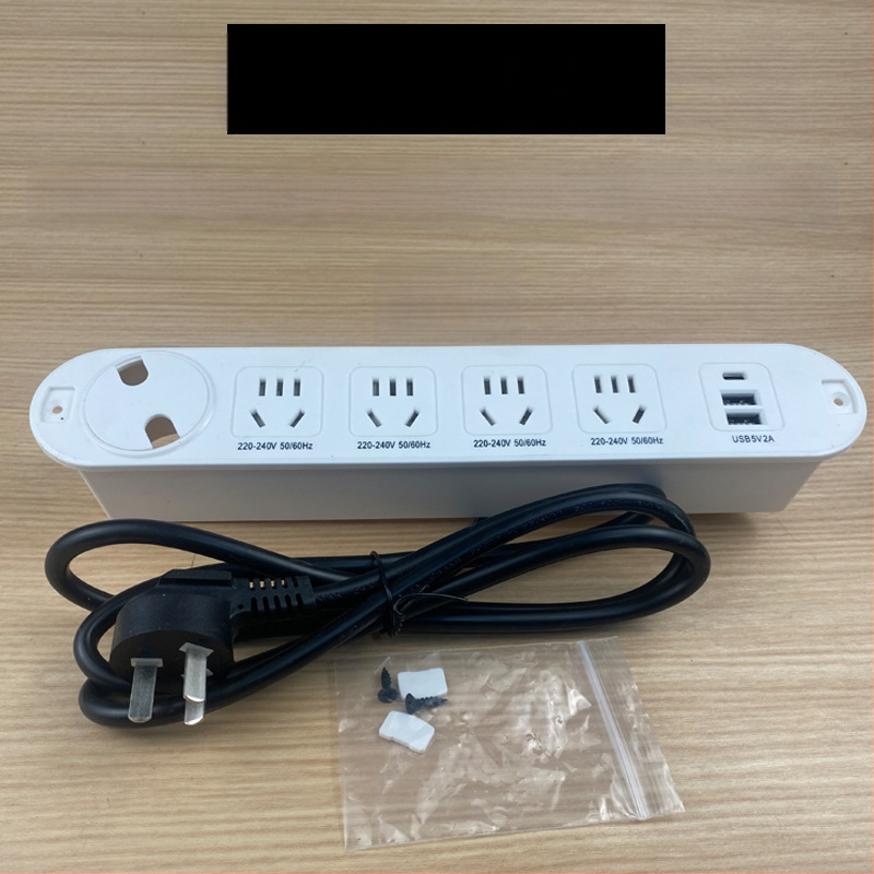 Qineng επιτραπέζιο ενσωματωμένο πολύμπριζο με διπλές υποδοχές, δυνατότητα Daisy-chain, θύρες USB και USB-C