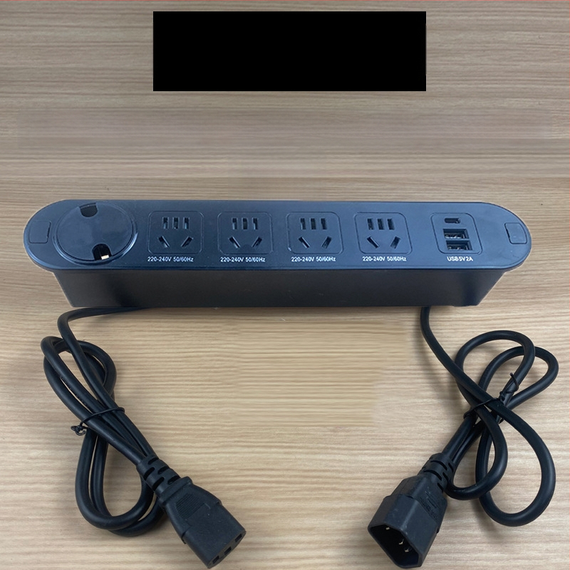 Qineng επιτραπέζιο ενσωματωμένο πολύμπριζο με διπλές υποδοχές, δυνατότητα Daisy-chain, θύρες USB και USB-C