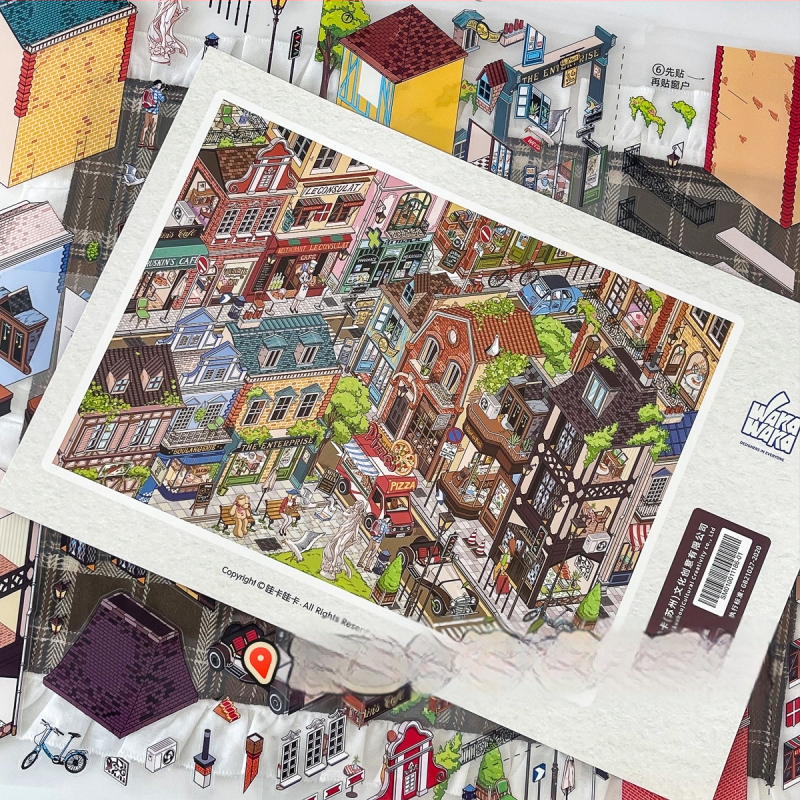 Paper Bubble Diorama сцена стикер – PET материал, Нов китайски стил, Печат, DM010011107