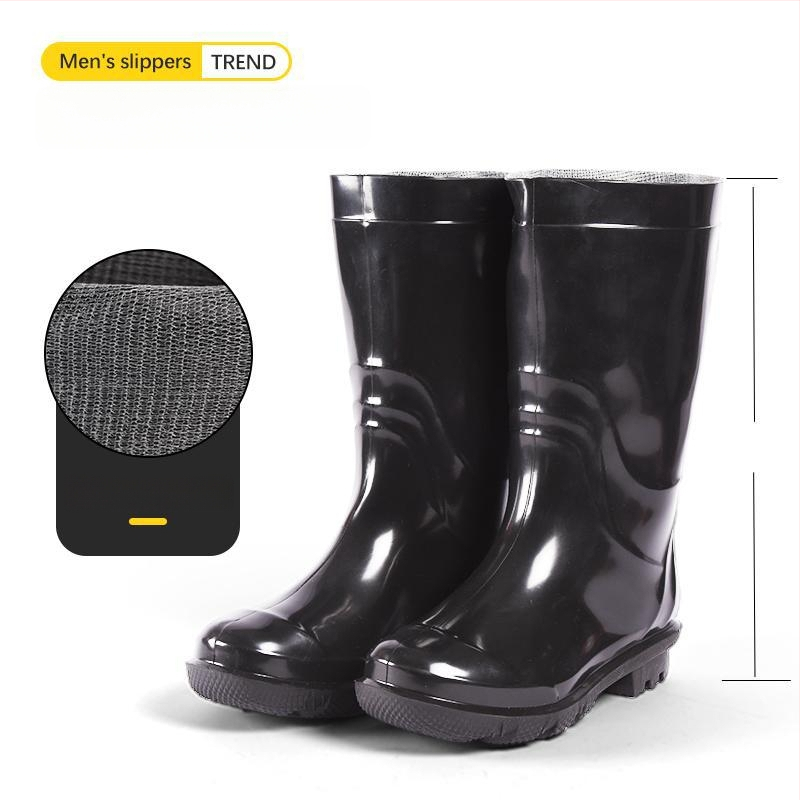 Γαλότσες βροχής PVC, υψηλός σωλήνας, αναπνέουσες και ζεστές, αντιολισθητικές