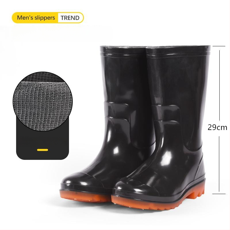 Γαλότσες βροχής PVC, υψηλός σωλήνας, αναπνέουσες και ζεστές, αντιολισθητικές