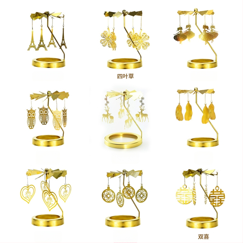 Forgó lámpás gyertyatartó, hengeralakú, illatos szójagyertya, kézműves