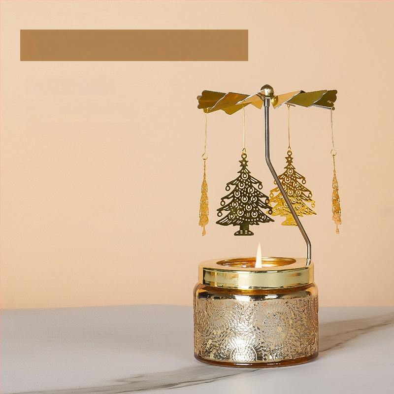 Forgó lámpás gyertyatartó, hengeralakú, illatos szójagyertya, kézműves