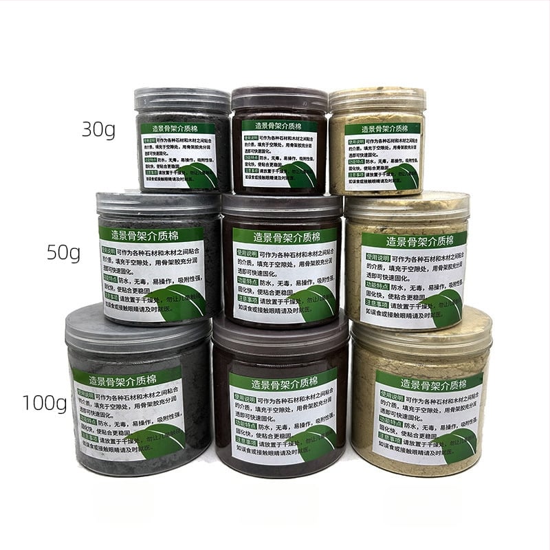 Akvaris táj készlet biokémiai gyapottal, kőzetváz, ragasztó, Blue Dragon kő, elsüllyedt fa; tömeg 150 g; eredet Guangdong.