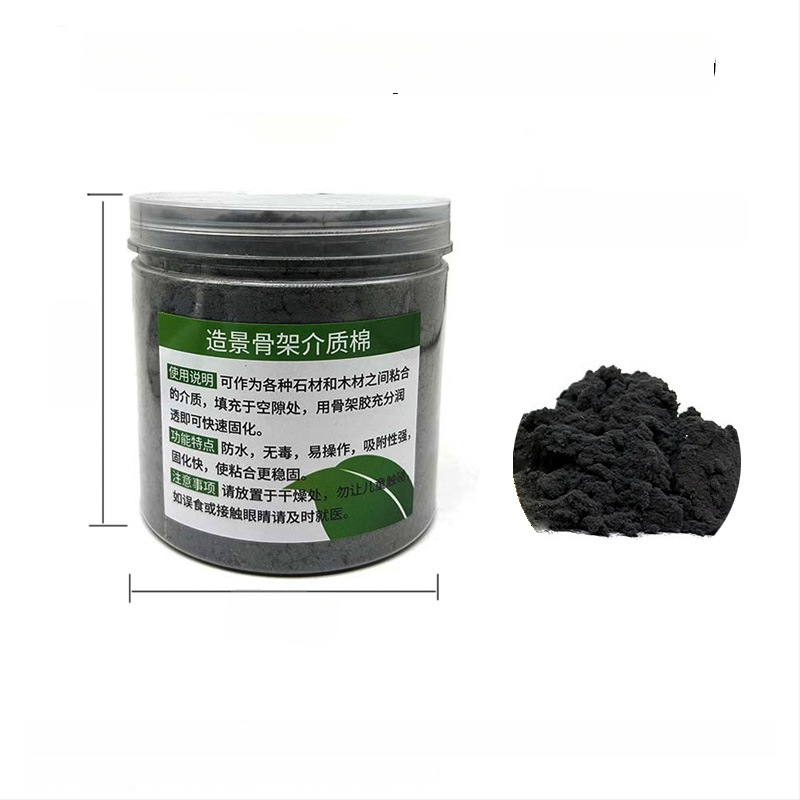 Akvaris táj készlet biokémiai gyapottal, kőzetváz, ragasztó, Blue Dragon kő, elsüllyedt fa; tömeg 150 g; eredet Guangdong.