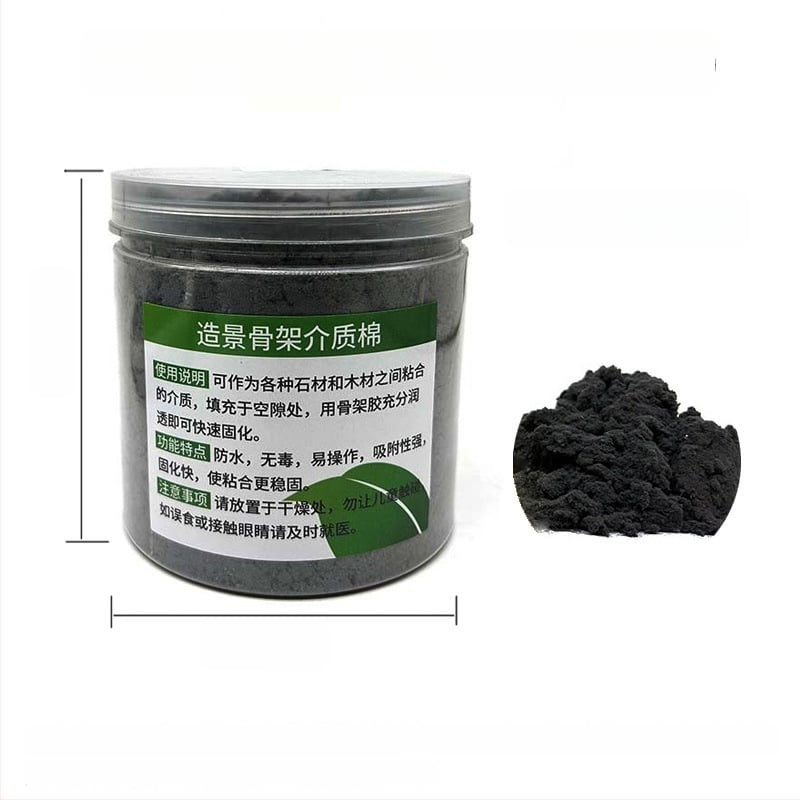 Akvaris táj készlet biokémiai gyapottal, kőzetváz, ragasztó, Blue Dragon kő, elsüllyedt fa; tömeg 150 g; eredet Guangdong.