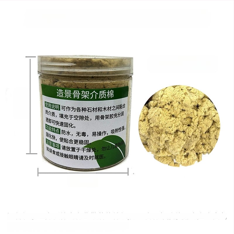 Akvaris táj készlet biokémiai gyapottal, kőzetváz, ragasztó, Blue Dragon kő, elsüllyedt fa; tömeg 150 g; eredet Guangdong.