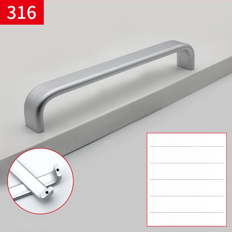 Mâner pentru mobilier din aliaj de aluminiu, design tip bară, finisaj anodizat, model 316, stil modern minimalist, montaj pe suprafață