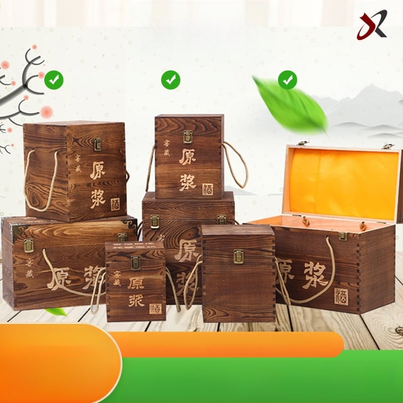 Дървена кутия за вино за две бутилки, гравирана, естествена дървесина, персонализирана облицовка, модел JXQ509